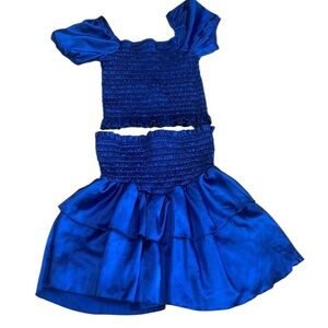 Cheryl Creation Kids, 2 pc Amber Smocked Skirt and Top, Size XL